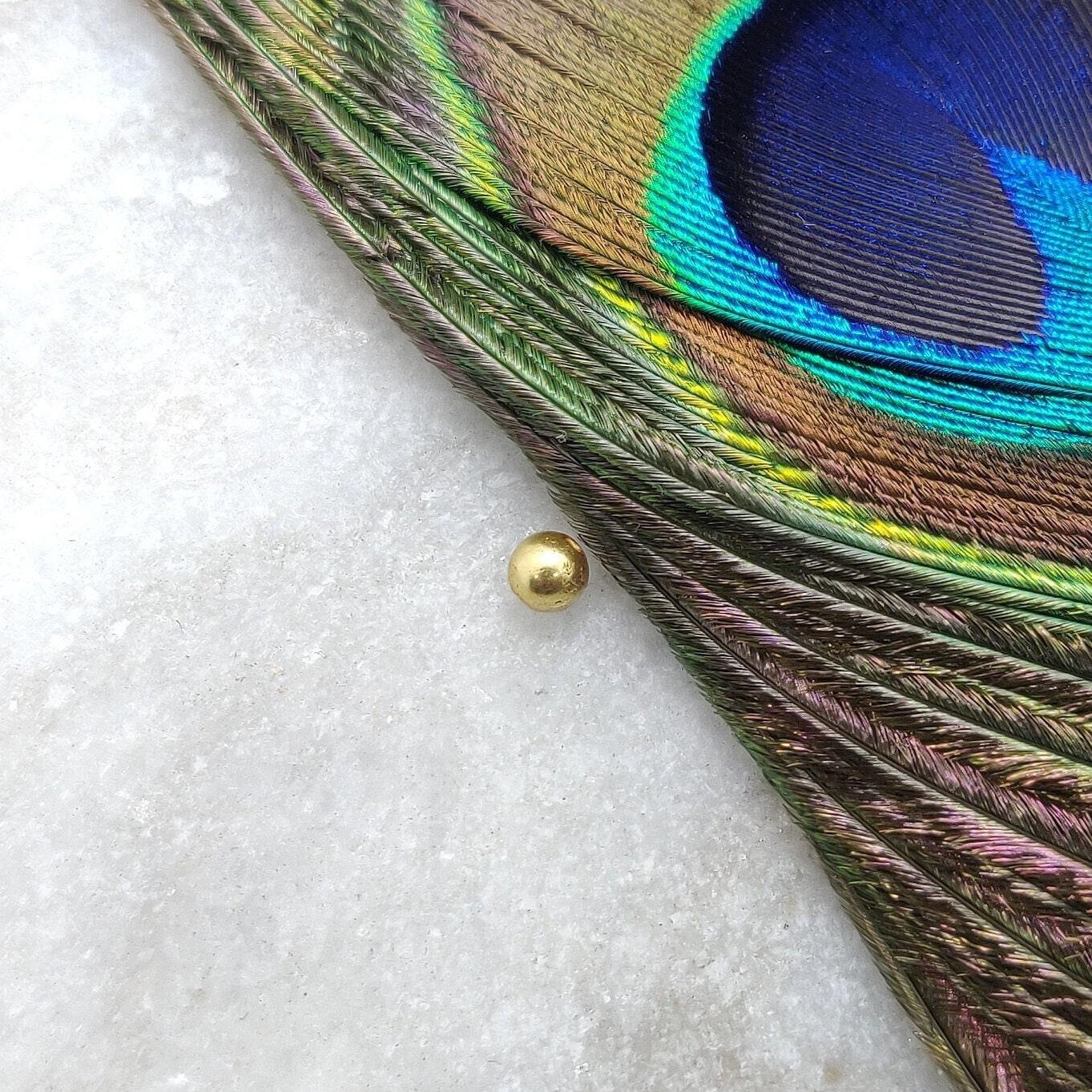 18 Carat Solid Gold Tiny Ball Gold Spacer Bead Components Sold as 2pcs