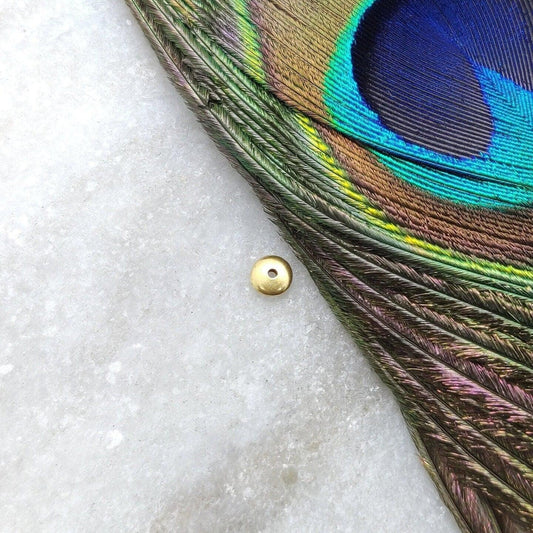 18 Karat Yellow Gold Wheel Spacer Findings Beads Sold as 2pcs