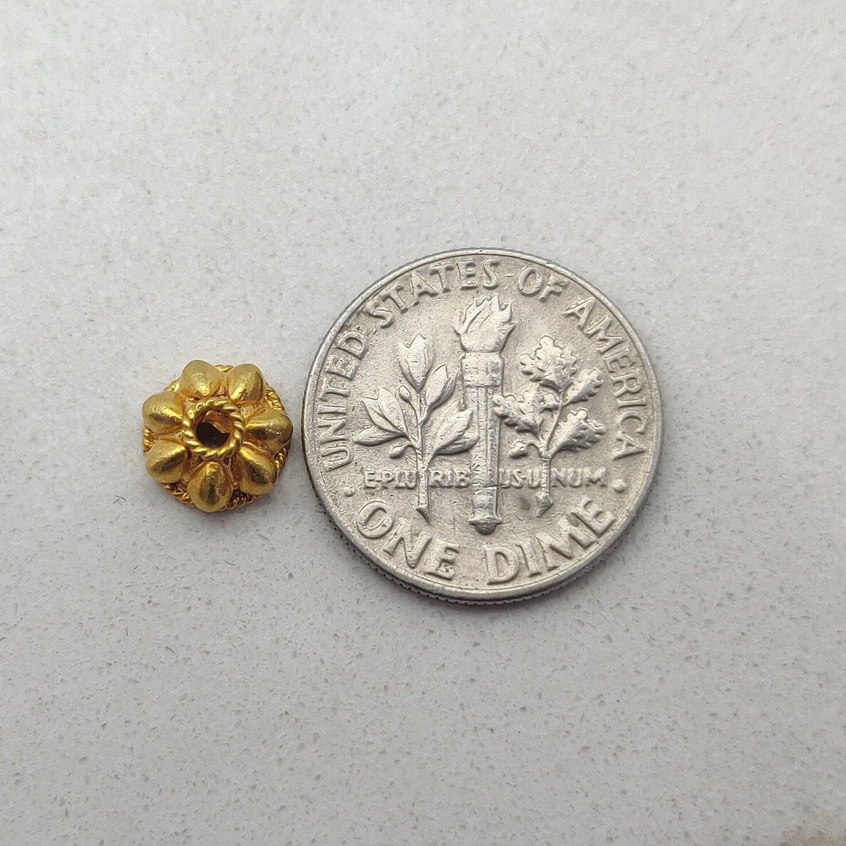 7mm 18k Gold Spacer Cap Beads