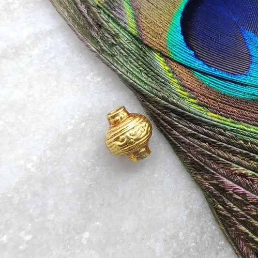 18KTT Gold Fancy Lantern Spacer Beads Finding 10mm