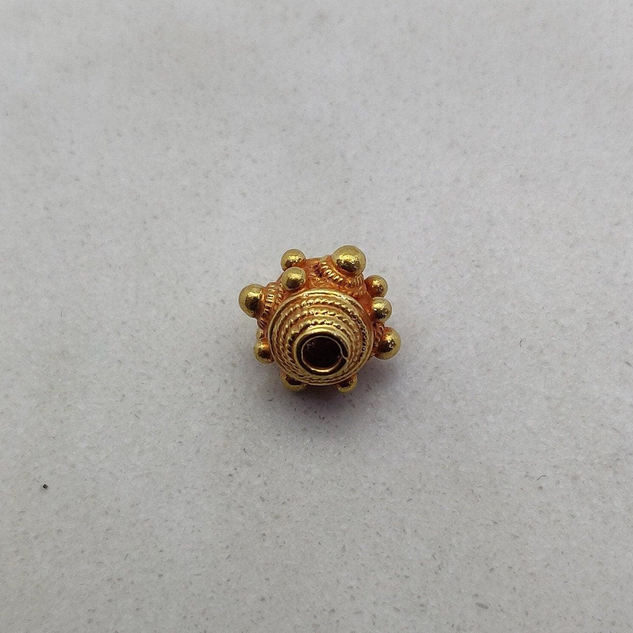 18 Karat Gold Vintage Fancy Rondelle Spacer Beads