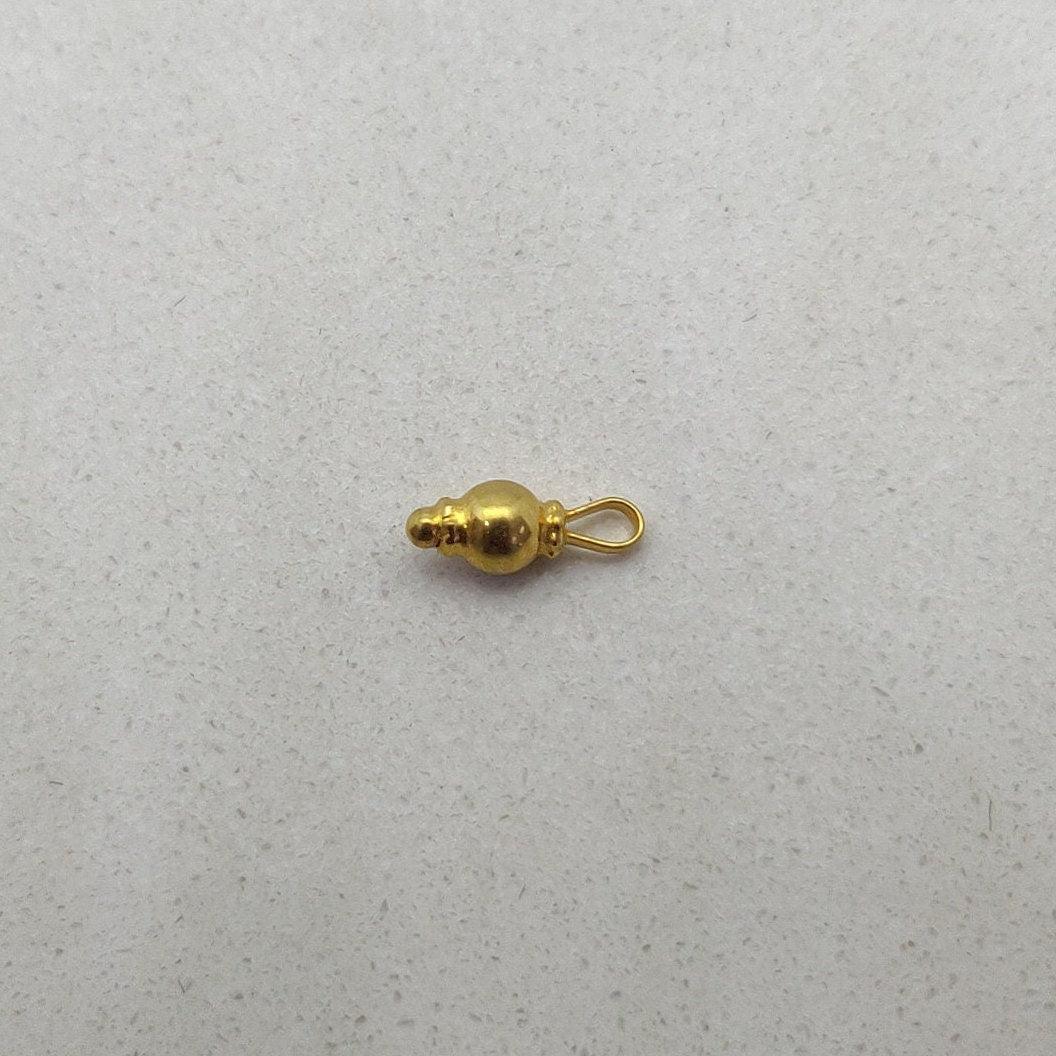 18k Solid Yellow Gold Ball Bead Charm 3mm - Sar Gems