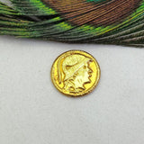 18k Solid Yellow Gold Coin Charm Finding Supply 17mm - SAR Gems