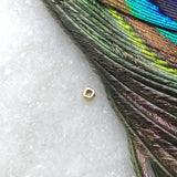 18 Carat Solid Yellow Gold Barrel Faceted Nuggets Findings Sold as 2pcs – Textured Finish