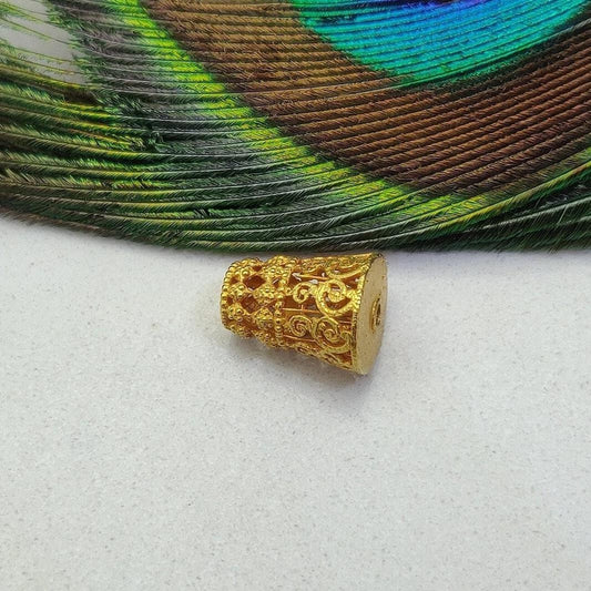 18 Karat Solid Yellow Gold Fancy Gold Spacer Bead Components