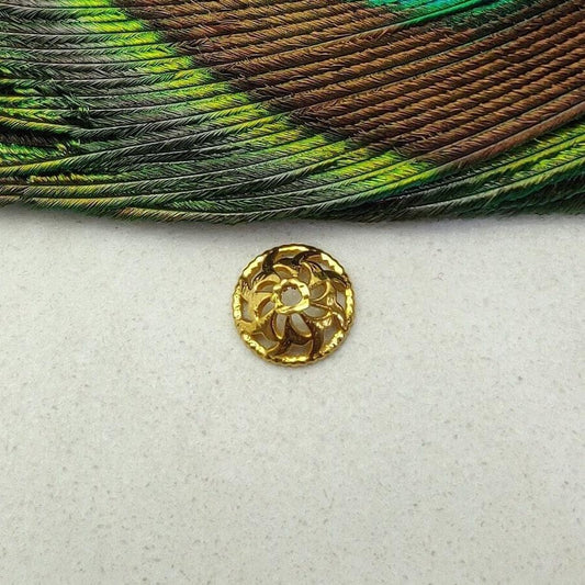 18 Karat Gold Spacer Bead Cap Finding Jewelry Making Supplies