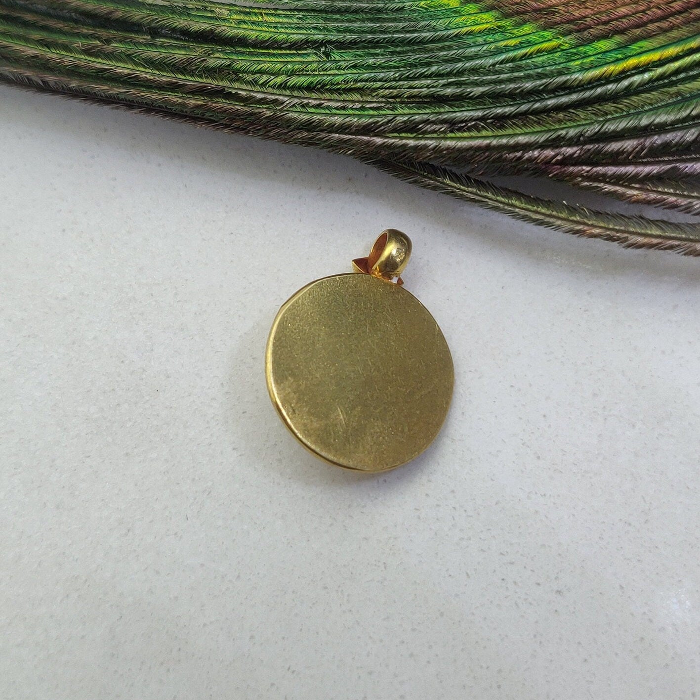 Handcrafted 18k Yellow Gold Ruby Charm Pendant