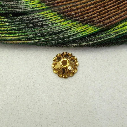 18KT Yellow Gold-Plated Bead Cap For Jewelry Craft 7mm