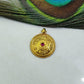 18k Solid Gold Ruby Antique 19mm Pendant