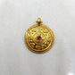 18k Solid Gold Ruby Antique 19mm Pendant