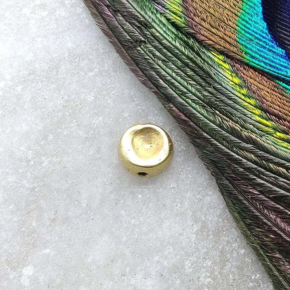 18 Karat Yellow Gold Concave Rondelle Gold Spacer Bead Components 6mm