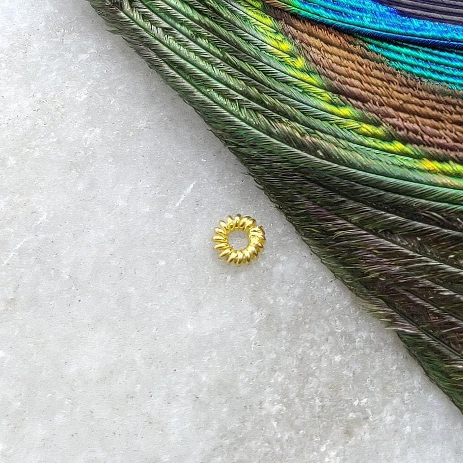 18KT Yellow Gold Fancy Gold Spacer Bead Components Jewelry Supplies Sold as 4 Pcs