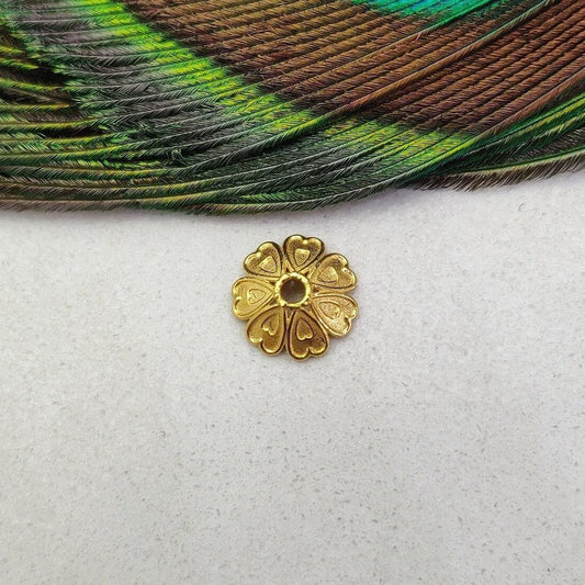 Spacer Bead Cap 18K Solid Gold Finding DIY Jewelry