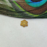 18K Solid Yellow Gold-Plated Floral Bead Cap Findings-10 MM for Elegant Jewelry Designs