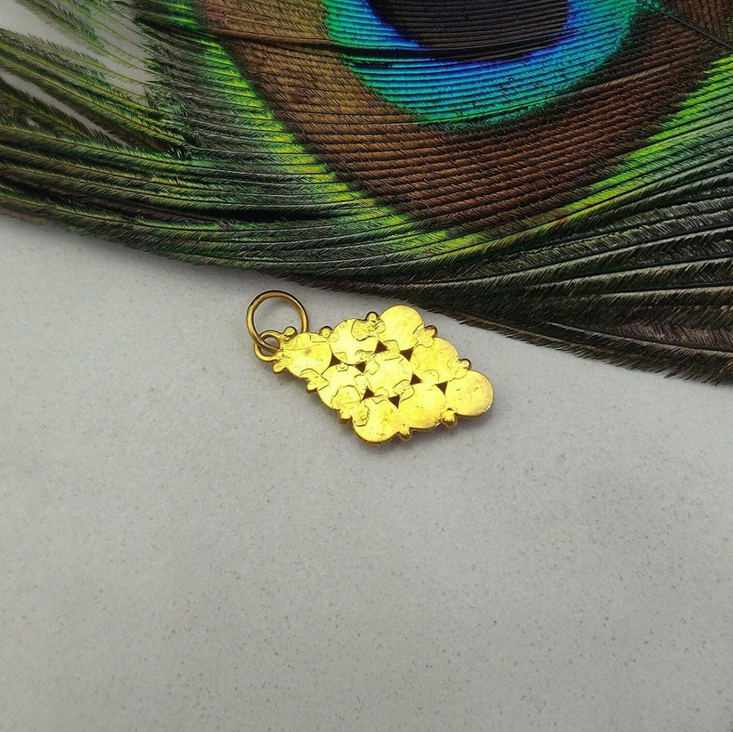 18k Yellow Gold Marquise Style Pendant With Stone Jewelry