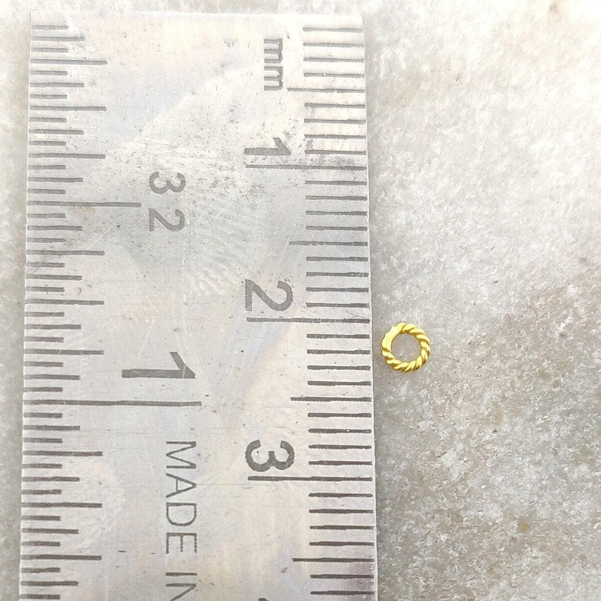 18K Solid Gold Spacer 3MM Twisted Jump Ring  Sold as 4pcs: