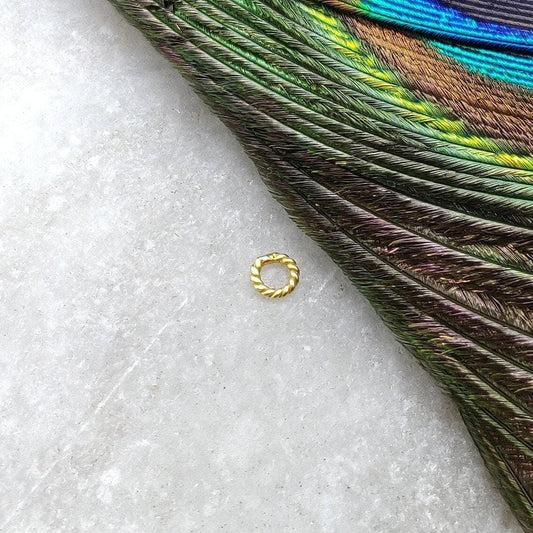 18K Solid Gold Spacer 3MM Twisted Jump Ring  Sold as 4pcs: