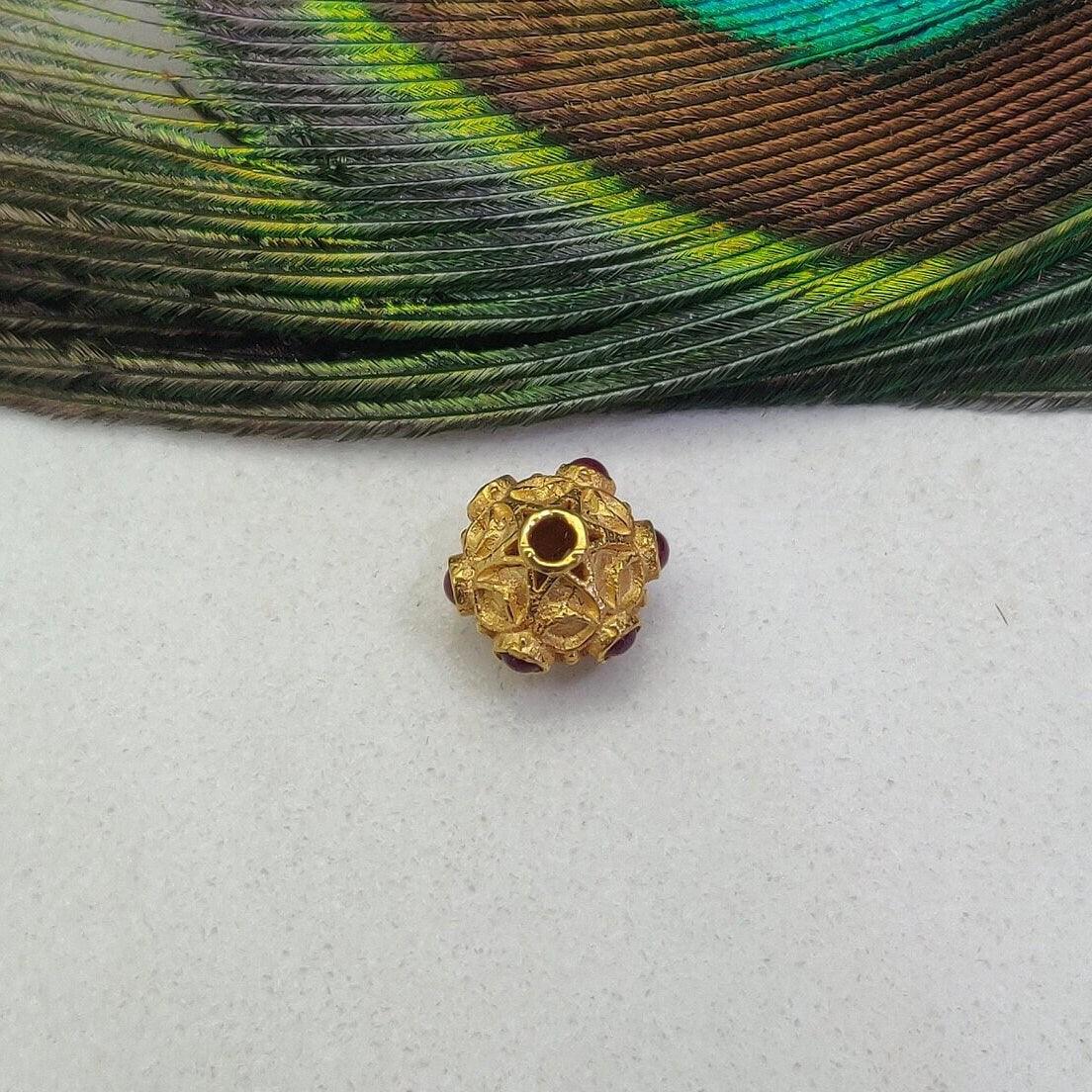 18K Gold Gemstone Rondelle Beads Jewelry Supplies 8.5mm