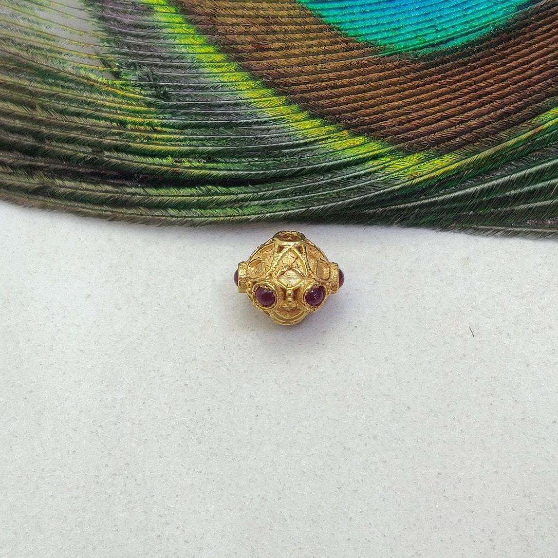 18K Gold Gemstone Rondelle Beads Jewelry Supplies 8.5mm