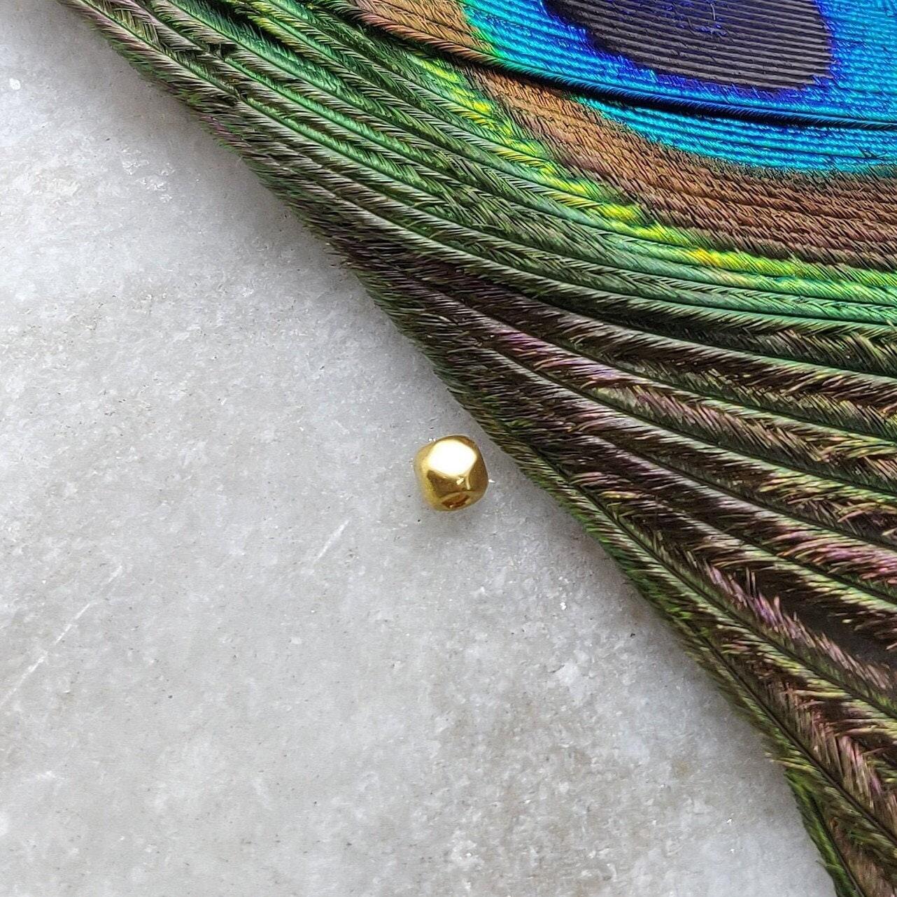 18 Karat Solid Yellow Gold Nuggets Spacer Findings Beads Sold By 5 Pcs – Chunky & Unique