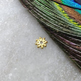 Solid 18KT Gold Wheel Gold Spacer Bead Components Jewelry Supplies Pack of 2
