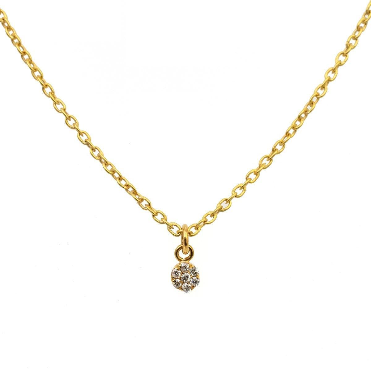 14k Gold Diamond Tiny Charm Pendant 3MM - SAR Gems
