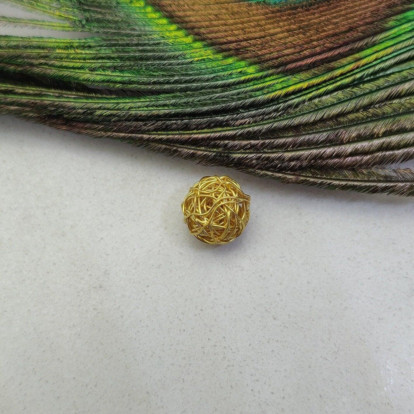 18 Karat Yellow Gold Ball Gold Spacer Bead Components 8mm Handcrafted Craft Supply