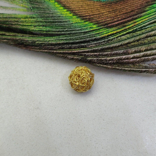 18 Karat Yellow Gold Ball Gold Spacer Bead Components 8mm Handcrafted Craft Supply
