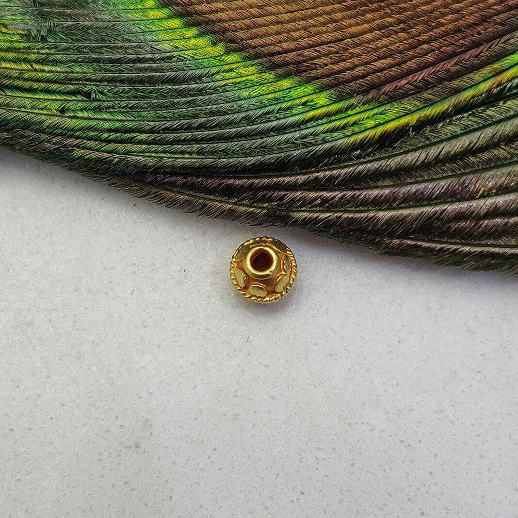18 Karat Gold Rondelle Spacer Beads Jewelry Use 5mm