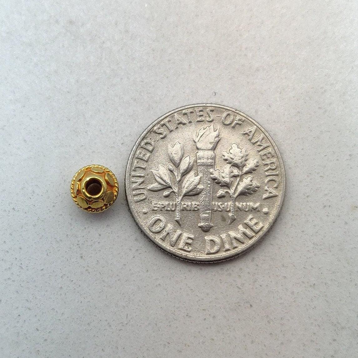 18 Karat Gold Rondelle Spacer Beads Jewelry Use 5mm