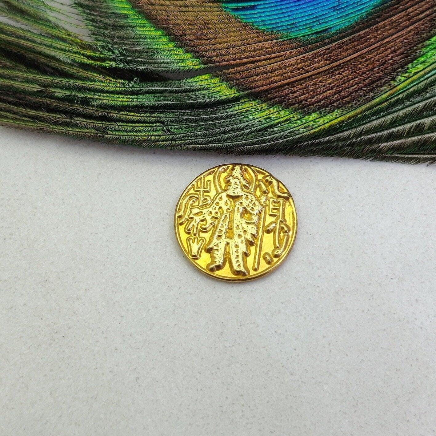 17mm 18K Solid Yellow Gold Antique Coin - SAR Gems
