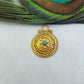19mm 18k Gold Pendant With Turquoise Jewelry