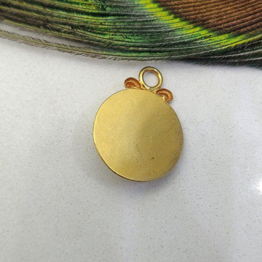 19mm 18k Gold Pendant With Turquoise Jewelry - view 3