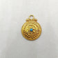 19mm 18k Gold Pendant With Turquoise Jewelry