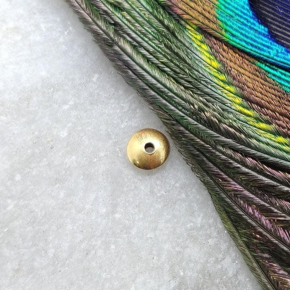 18K Solid Yellow Gold Wheel Gold Spacer Bead Components 2x4mm