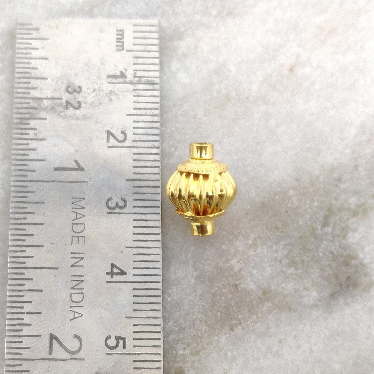 18 K Gold Fluted Spacer Beads