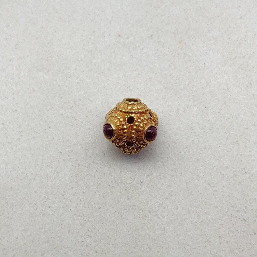 18 Karat Gold Ruby Spacer Beads - 10 MM