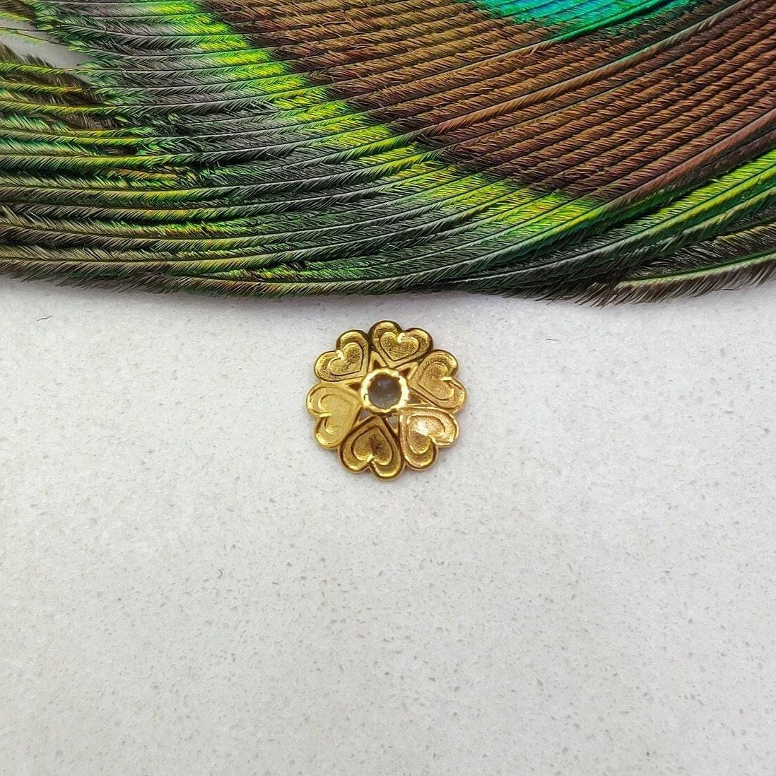 Solid 18K Yellow Gold-Plated Spacer Bead Cap For Jewelry Making
