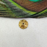 Solid 18K Yellow Gold-Plated Spacer Bead Cap For Jewelry Making