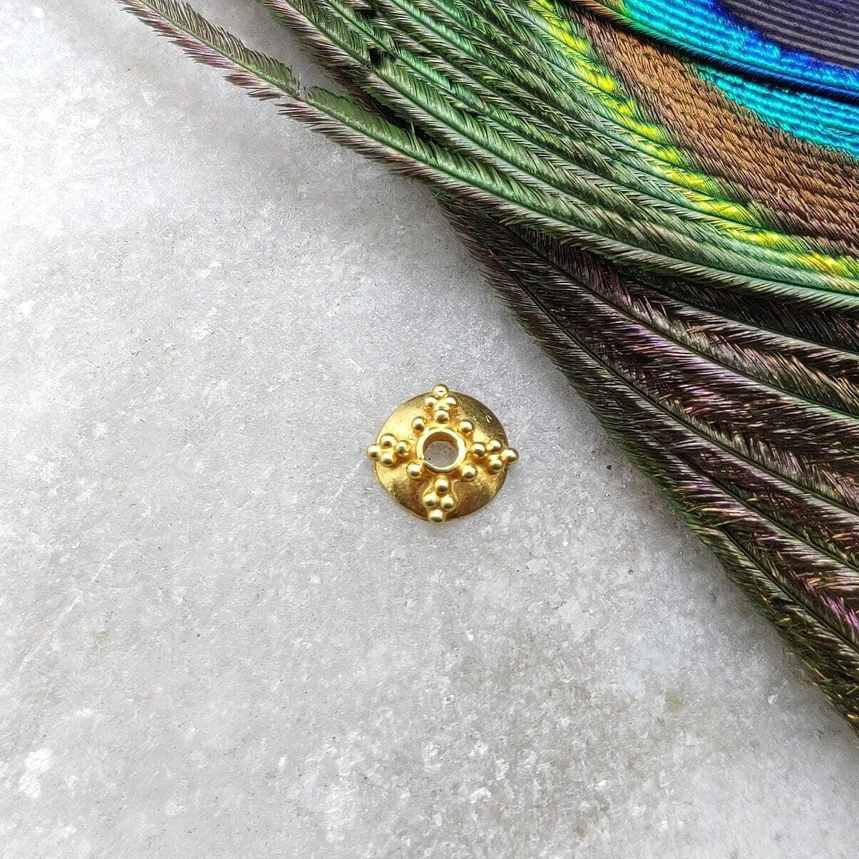 18KT Gold Bead Cap Finding For DIY Jewelry Making 6MM