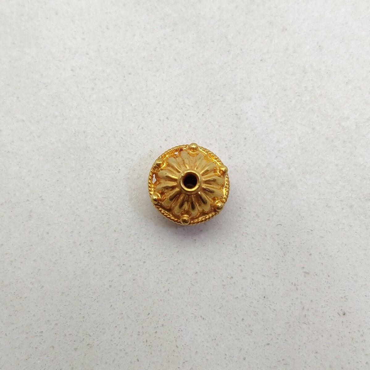 18KT Gold Rondelle Beads-10X9 MM