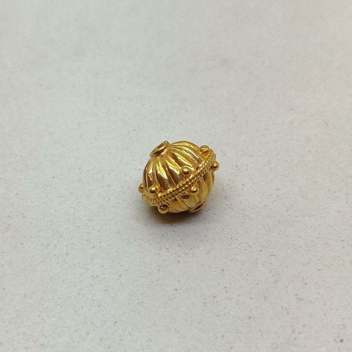 18KT Gold Rondelle Beads-10X9 MM