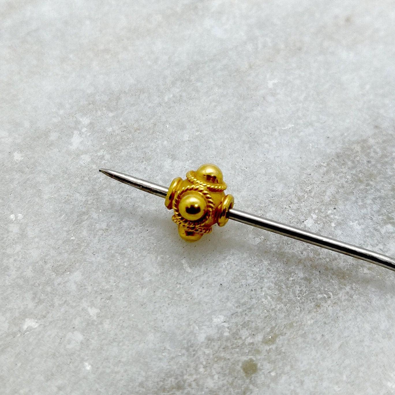 7mm 18 Karat Gold Rondelle Spacer Beads