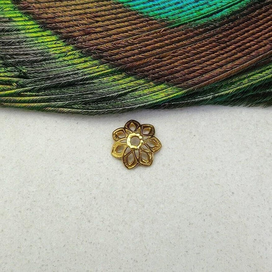 18 Karat Gold Cap Spacer Beads For Jewelry Making Findings Craft