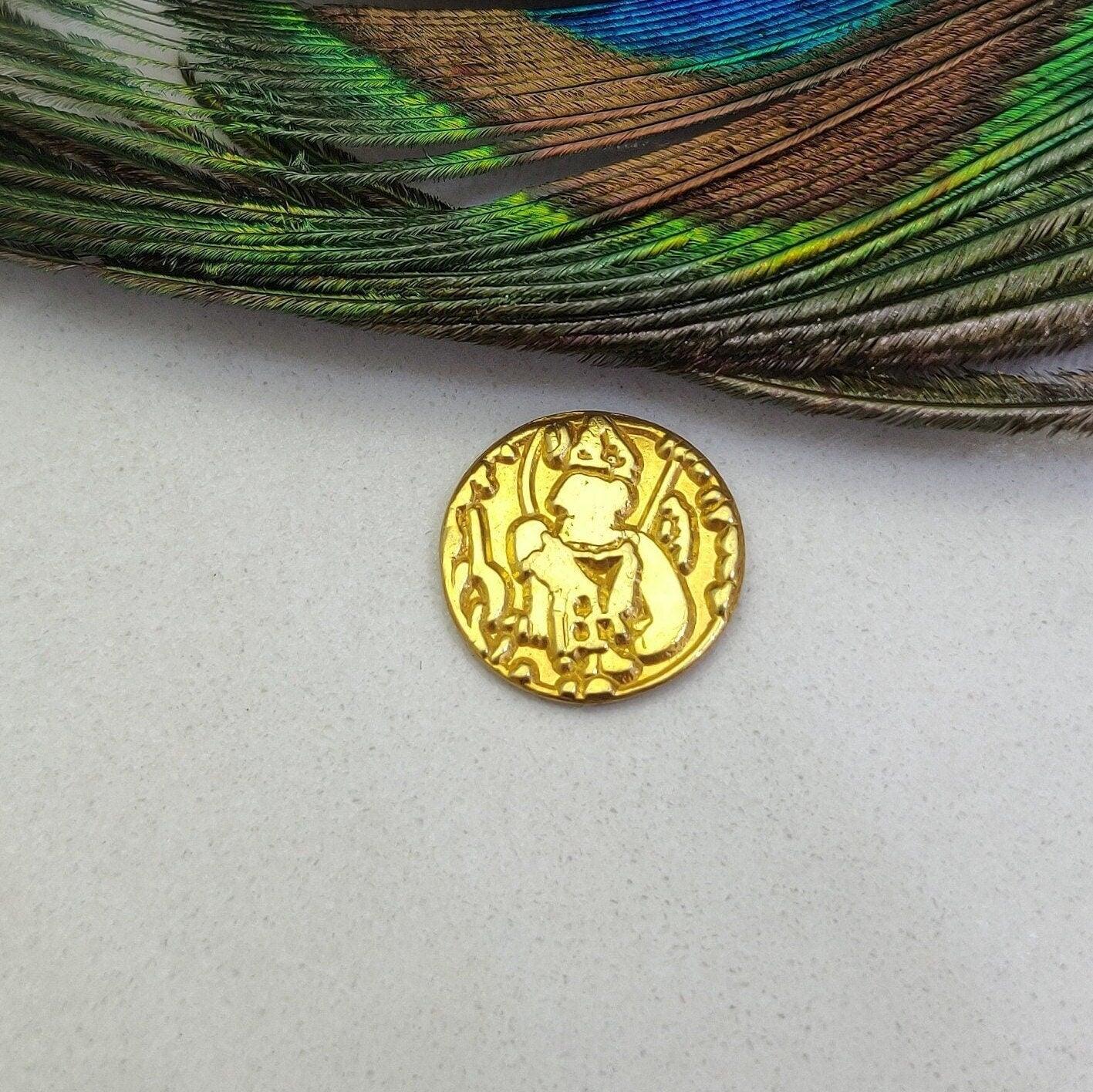18K Gold Coin 17MM Necklace Coin Charm