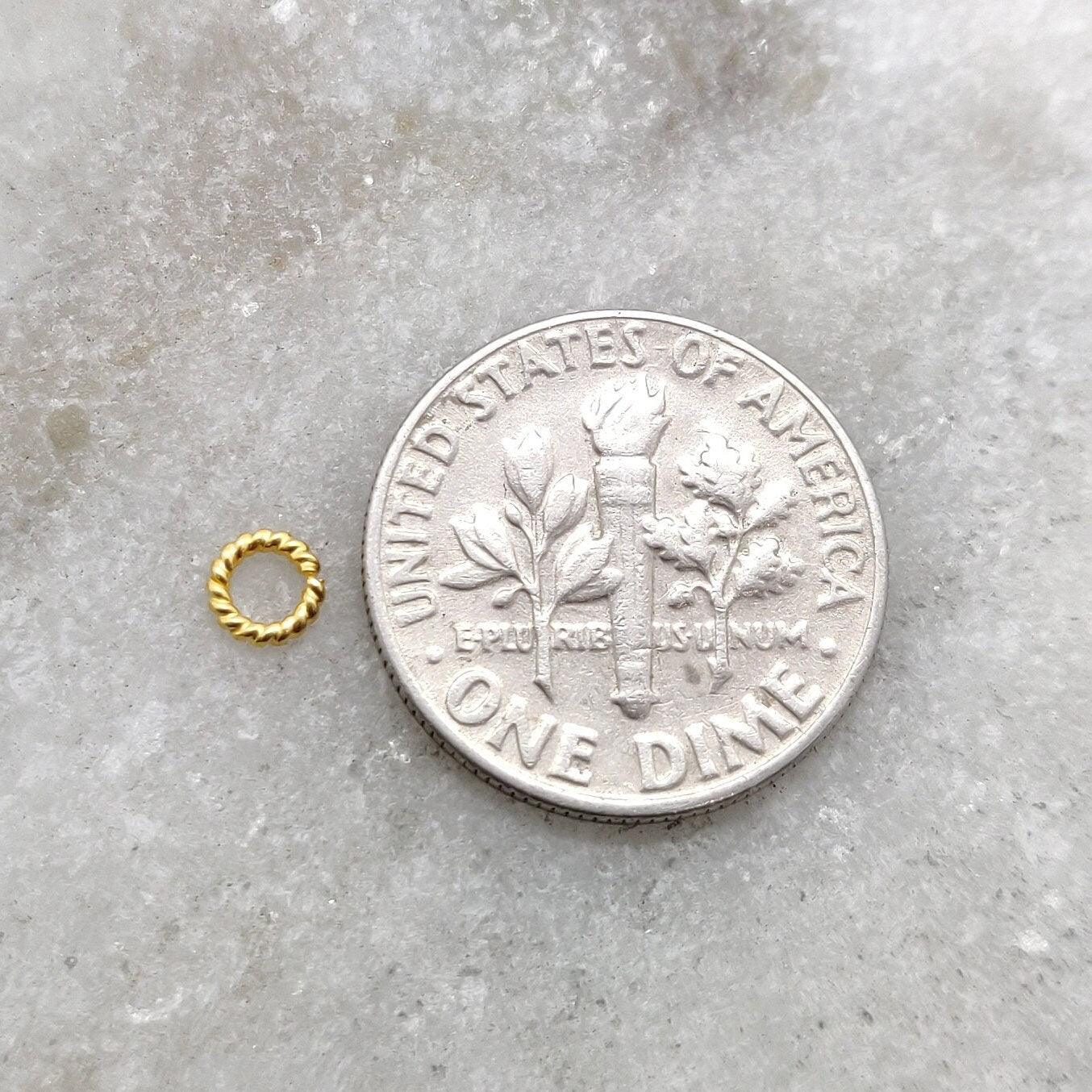 18KTT Solid Gold Twisted Jump Ring Spacers Sold as 4 pcs: