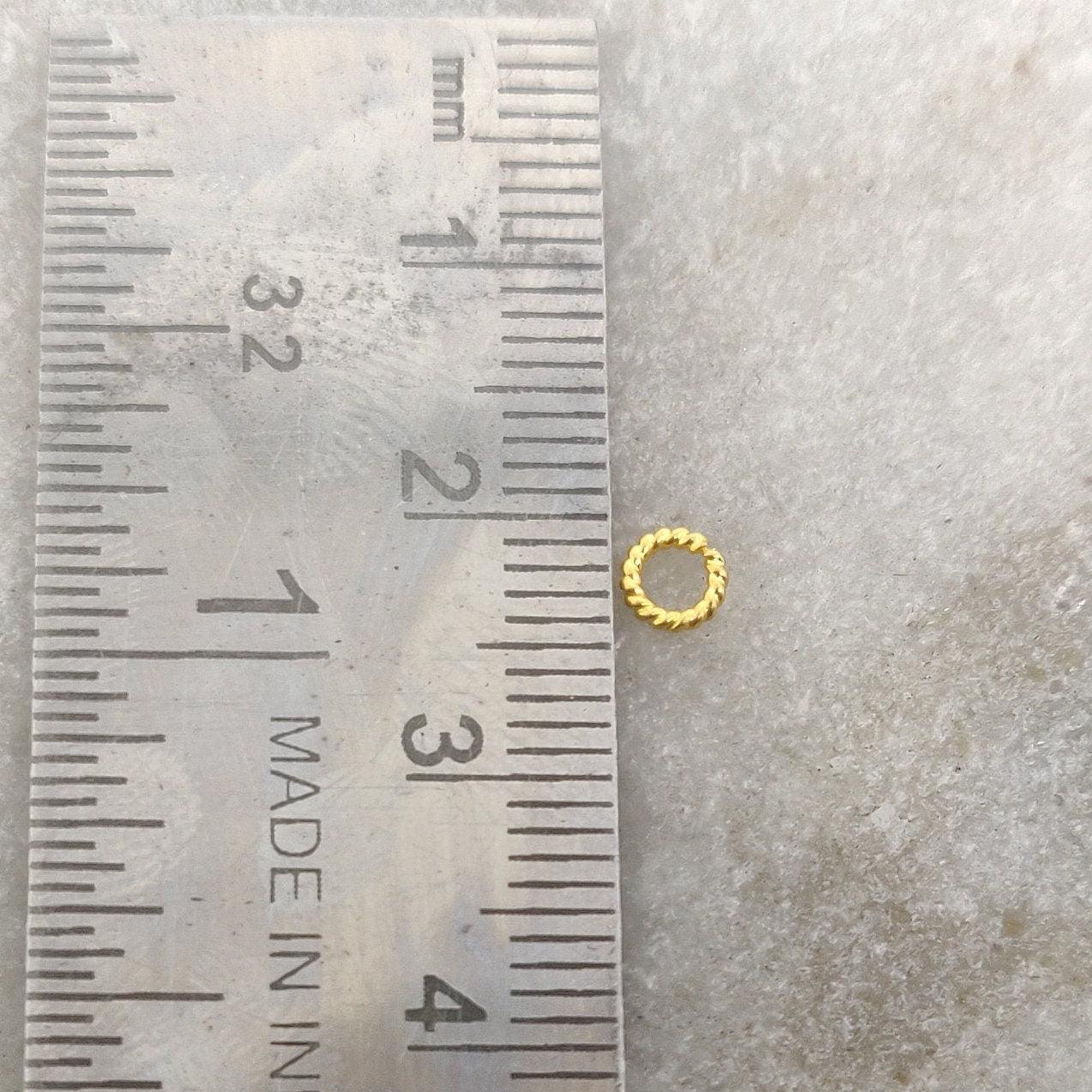 18KTT Solid Gold Twisted Jump Ring Spacers Sold as 4 pcs: