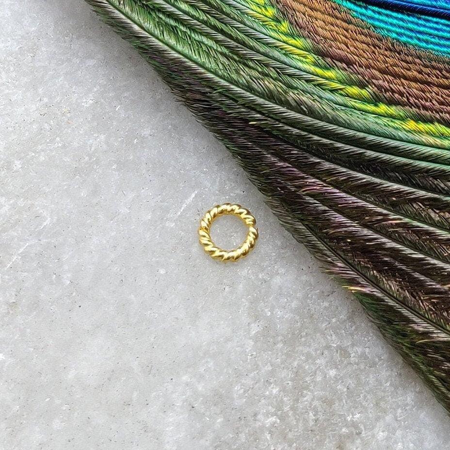 18KTT Solid Gold Twisted Jump Ring Spacers Sold as 4 pcs: