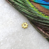 18K Solid Yellow Gold Wheel Gold Spacer Bead Components 1x4mm