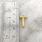 18k Solid Yellow Gold T Initial Letter Charm Pendant
